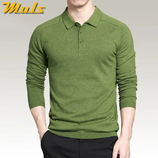 8 colors mens polo sweaters Simple style cotton knitted long sleeve pullovers big size 3XL 4XL spring autumn Muls brand MS16005