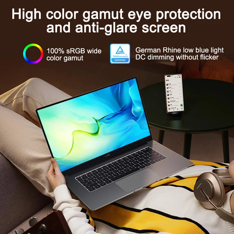 2022 HUAWEI MateBook D15 15.6" i5-1155G7/i7-1195G7 8GB/16GB 512GB Laptop Intel Iris Xe Graphics Netbook  Eye-protecting Computer