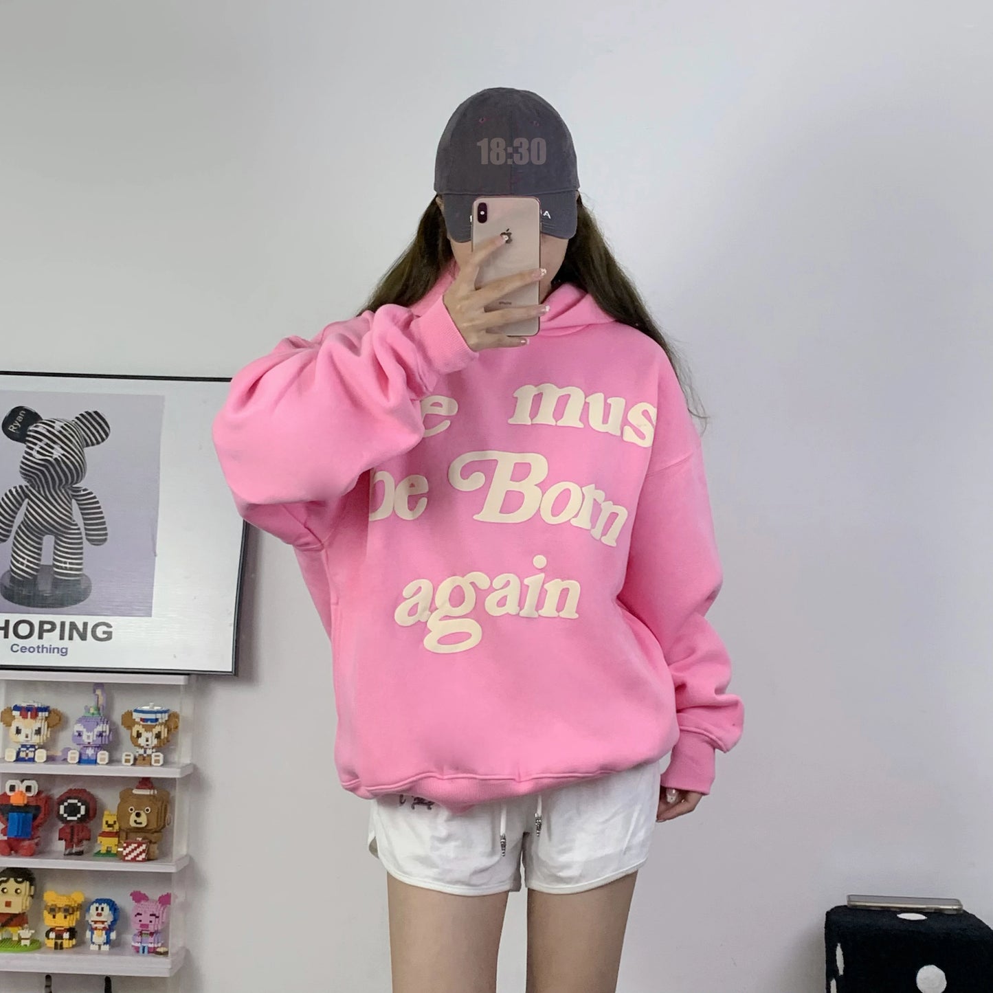 2023fw Puff Print Kanye West Hoody Men Women 1:1 Pink Ye Must Be Born Again Hoodie Oversize Fit Pullovers CPFM Sweatshirts