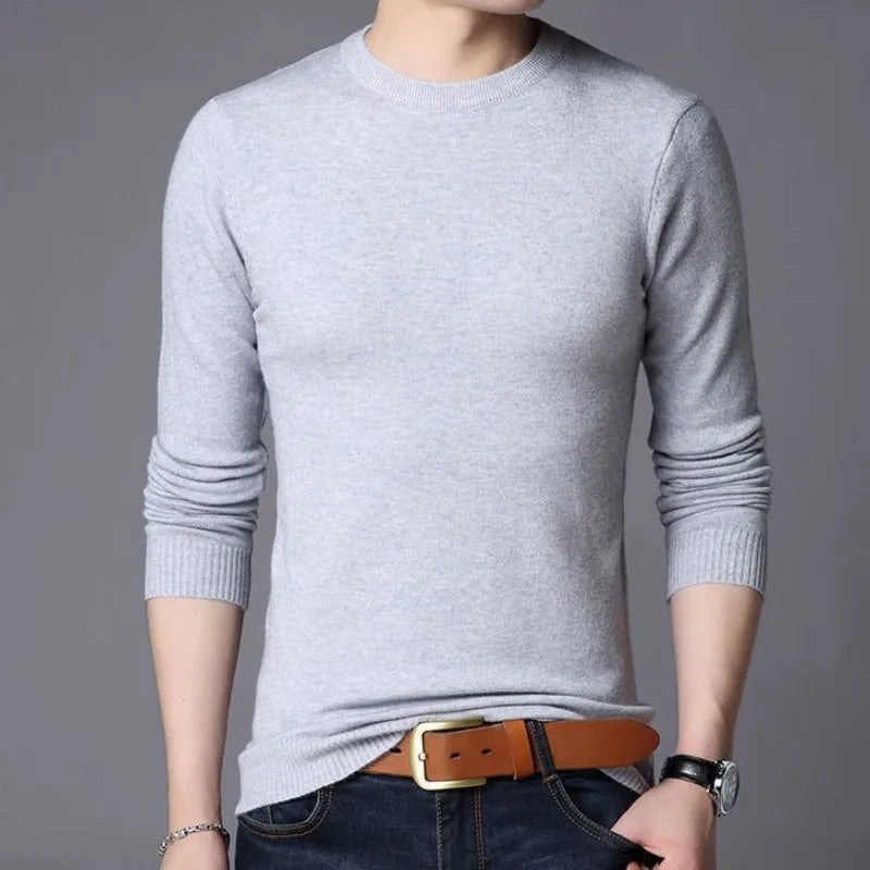 Vintage Knitted Sweater Men Autumn Winter Turtleneck Slim Fit Bottoming Sweater Casual Heavy Thick Soft Comfortable Pullovers