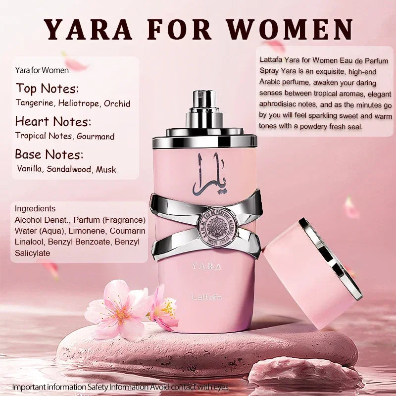 100ML Body Spray Perfume Set for Men and Women Yara Moi Doos Asad Lady Lasting Impression Fruit Light Fragrance essential dating