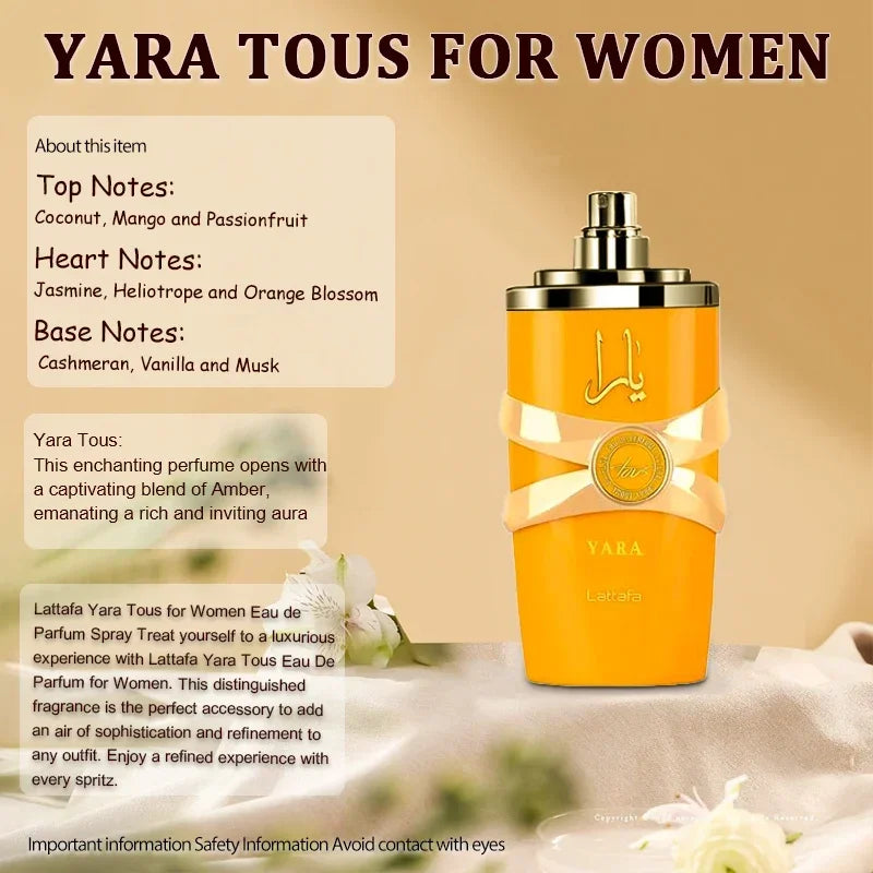 100ML Body Spray Perfume Set for Men and Women Yara Moi Doos Asad Lady Lasting Impression Fruit Light Fragrance essential dating