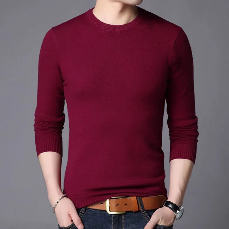 Vintage Knitted Sweater Men Autumn Winter Turtleneck Slim Fit Bottoming Sweater Casual Heavy Thick Soft Comfortable Pullovers