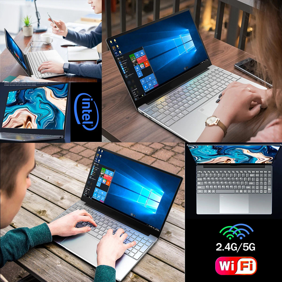 16G N509515.6 inch Laptop Windows 11 10 Pro 1920*1080 Cheap Portable Intel Laptop 12G RAM 128GB/256GB/512GB/1TB SSD HDMI Port