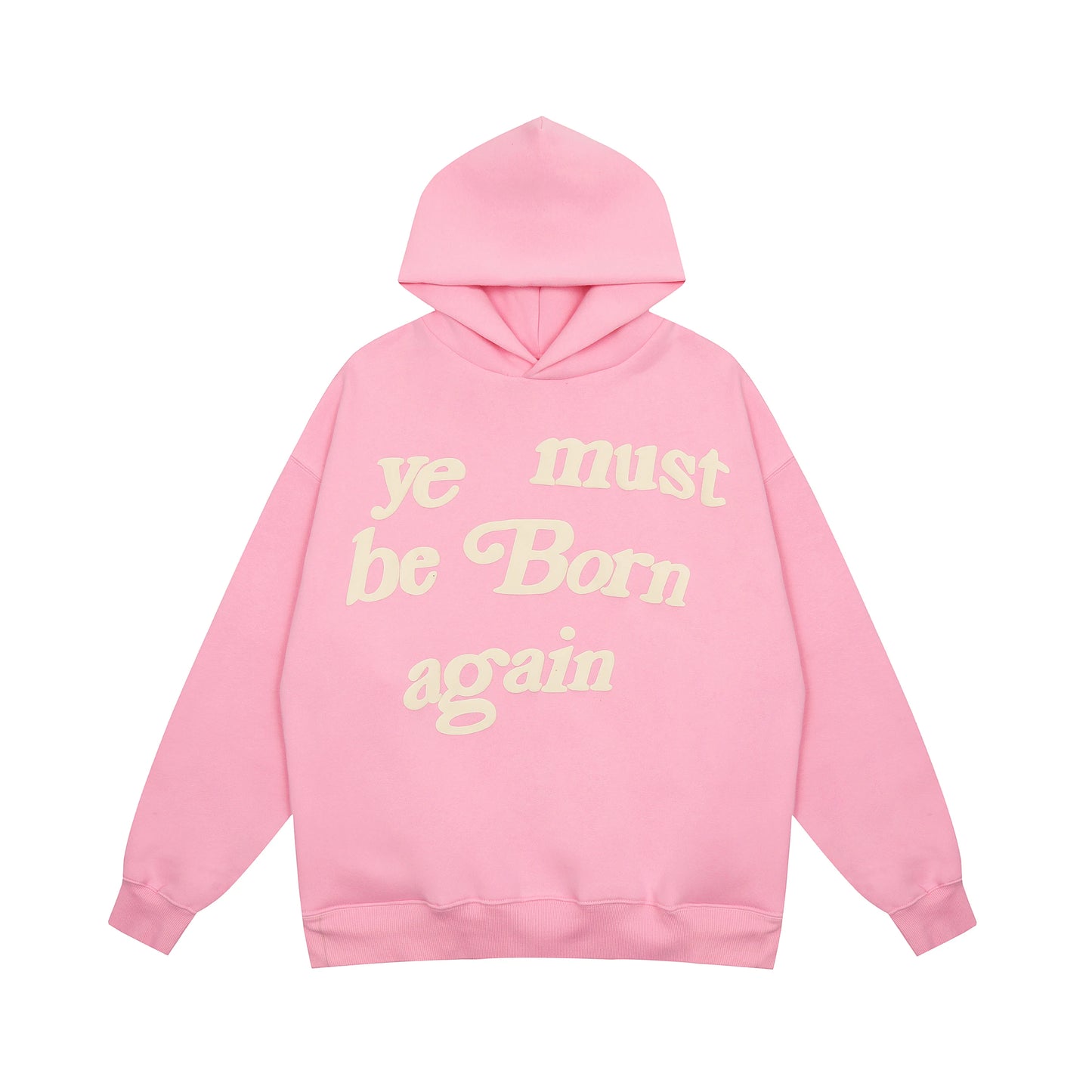 2023fw Puff Print Kanye West Hoody Men Women 1:1 Pink Ye Must Be Born Again Hoodie Oversize Fit Pullovers CPFM Sweatshirts